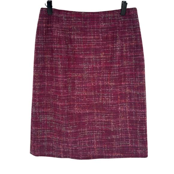 Vintage Pendleton Pink Tweed Skirt Size 8 A-Line Lambswool Mohair Made in USA